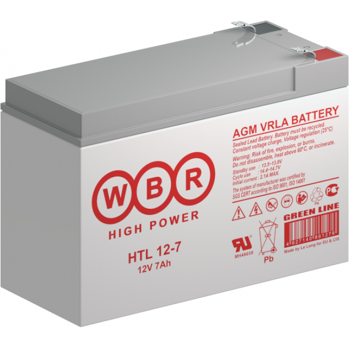 HTL 12-7 Аккумуляторная батарея WBR 2,2 65x100x151 HTL-12-7
