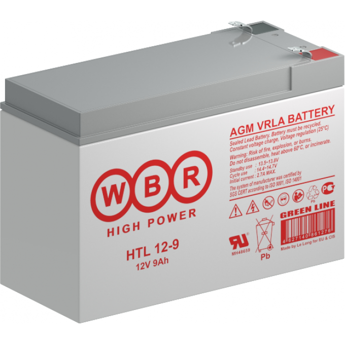 HTL 12-9 Аккумуляторная батарея WBR 2,7 65x100x151 HTL-12-9