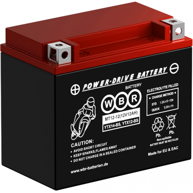 MT 12-12 Аккумуляторная батарея WBR 3,95 ABS (акрило-бутадиен-стирол) MT-12-12