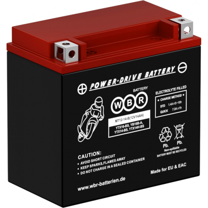 MT 12-14-B Аккумуляторная батарея WBR 4,8 ABS (акрило-бутадиен-стирол) MT-12-14-B