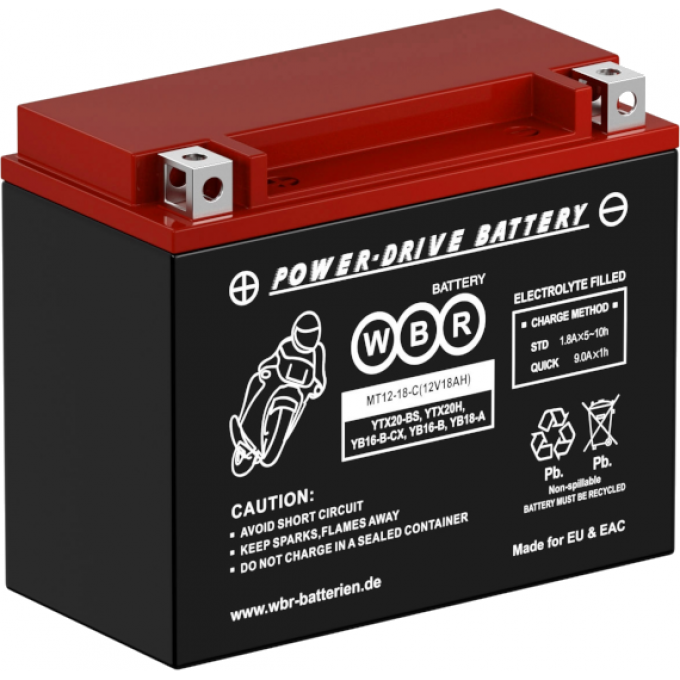 MT 12-18-C Аккумуляторная батарея WBR 6,01 ABS (акрило-бутадиен-стирол) MT-12-18-C