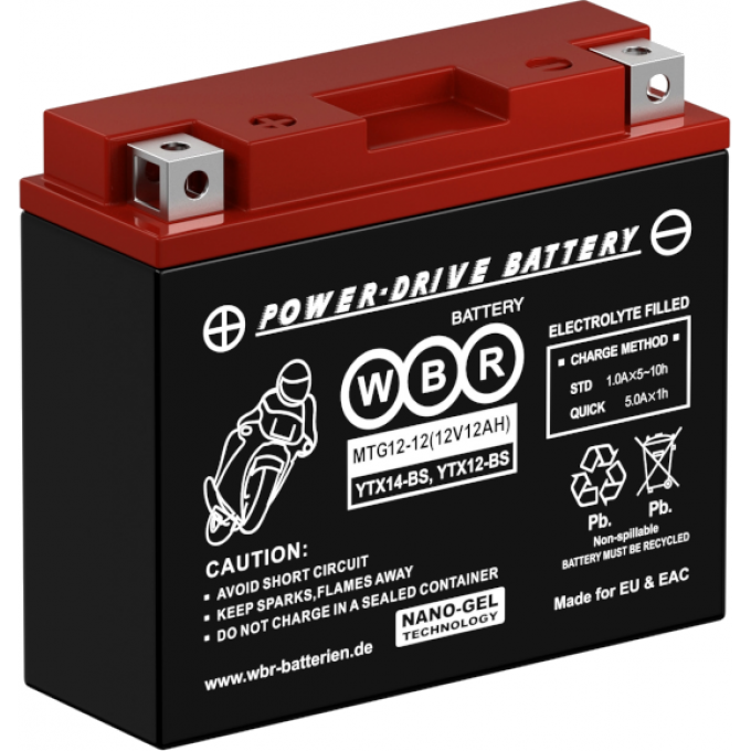 MTG 12-12 Аккумуляторная батарея WBR 4 71x130x151 MTG-12-12
