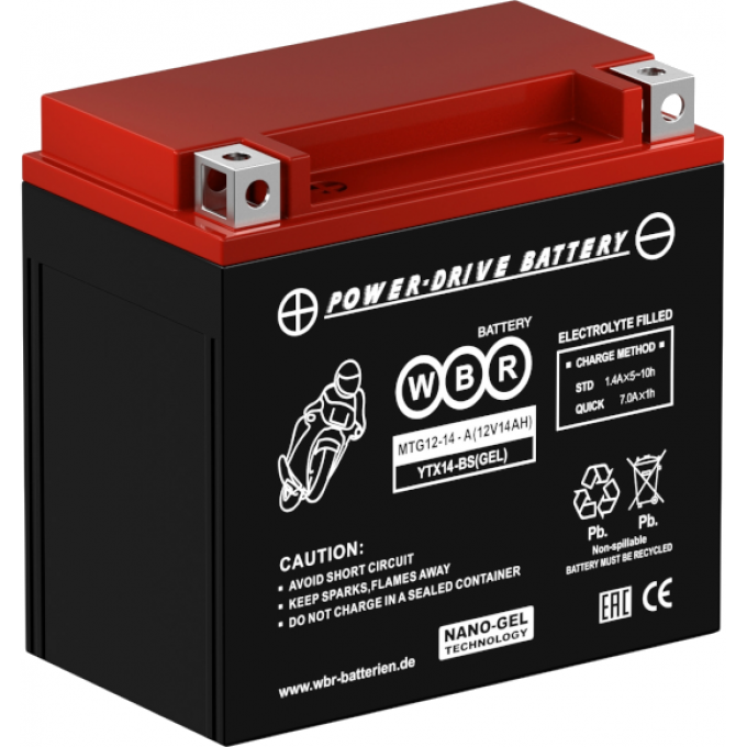 MTG 12-14-A Аккумуляторная батарея WBR 4.9 88x147x151 MTG-12-14-A