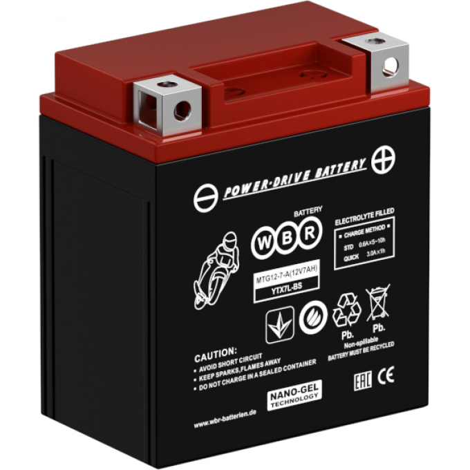 MTG 12-7-A Аккумуляторная батарея WBR 2,9 70x131x114 MTG-12-7-A